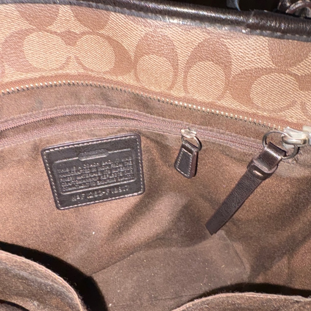 Coach Beige and Black Signature Tote - Picture 9 of 11